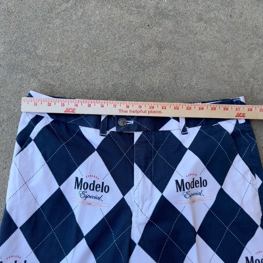 Loudmouth Modelo‎ Especial Argyle Men's Golf Heritage Shorts Size 36 Cerveza